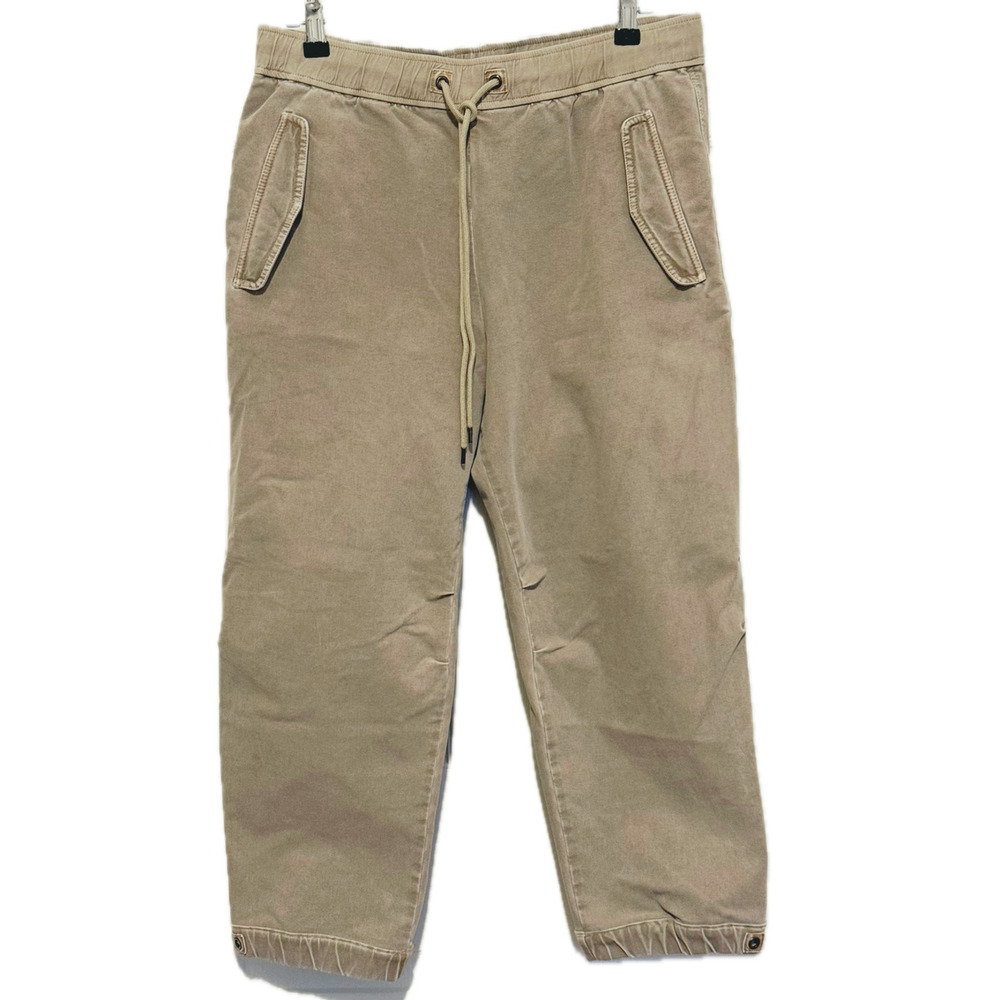 James Perse Mens Flight Pant Cropped Cotton Hemp Medium Beige Jogger Casual